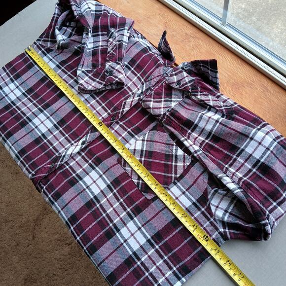 Well Worn Soft Flannel Button-up Shirt XL plum purple plaid LS cotton blend - Picture 10 of 13